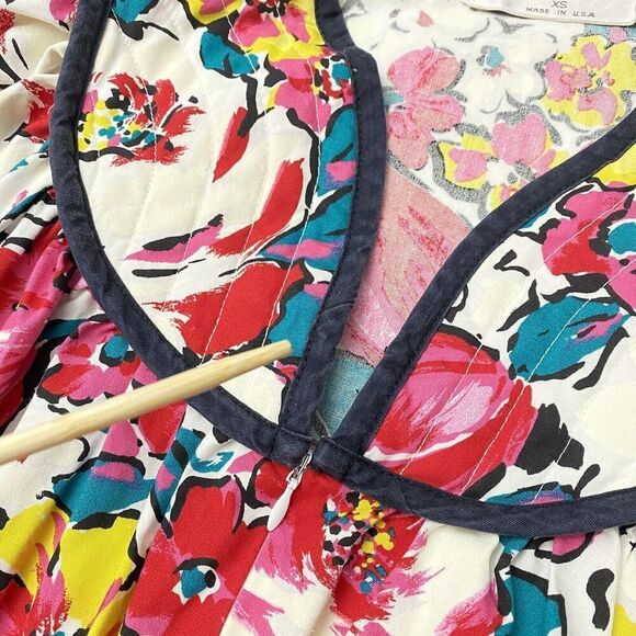 Vtg David Brown California  Floral Maxi Long Sleeve House Coat Dress Women's XS - Picture 16 of 16